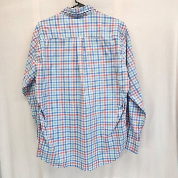 Peter Millar Men's Long-Sleeve Button-up Blue Green Plaid Shirt Size L j14 - Picture 5 of 10